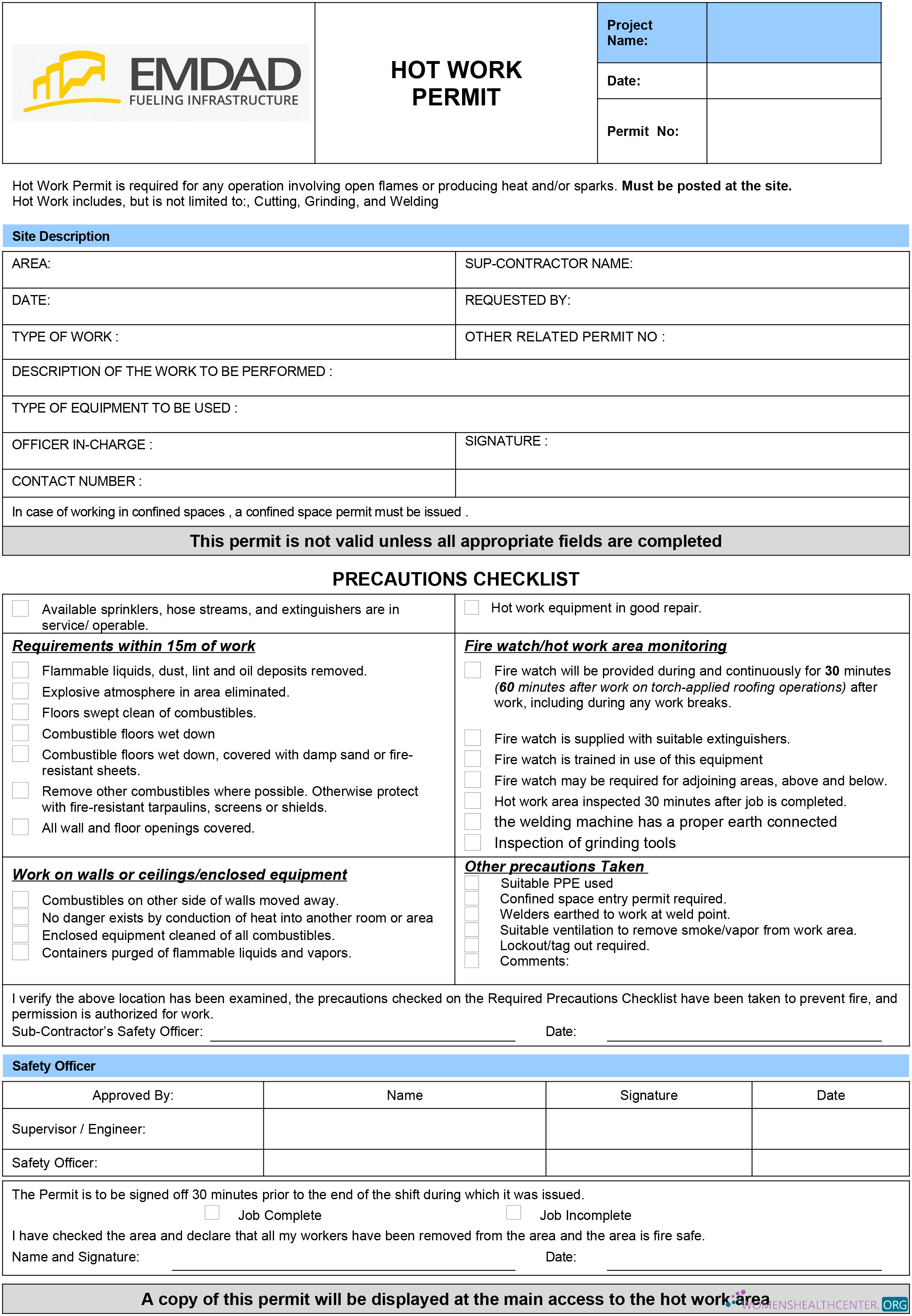 Download Emdad fueling infrastructure work permit Photoshop template